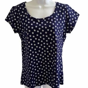 Cable gauge navy stars scoop t shirt large NWT